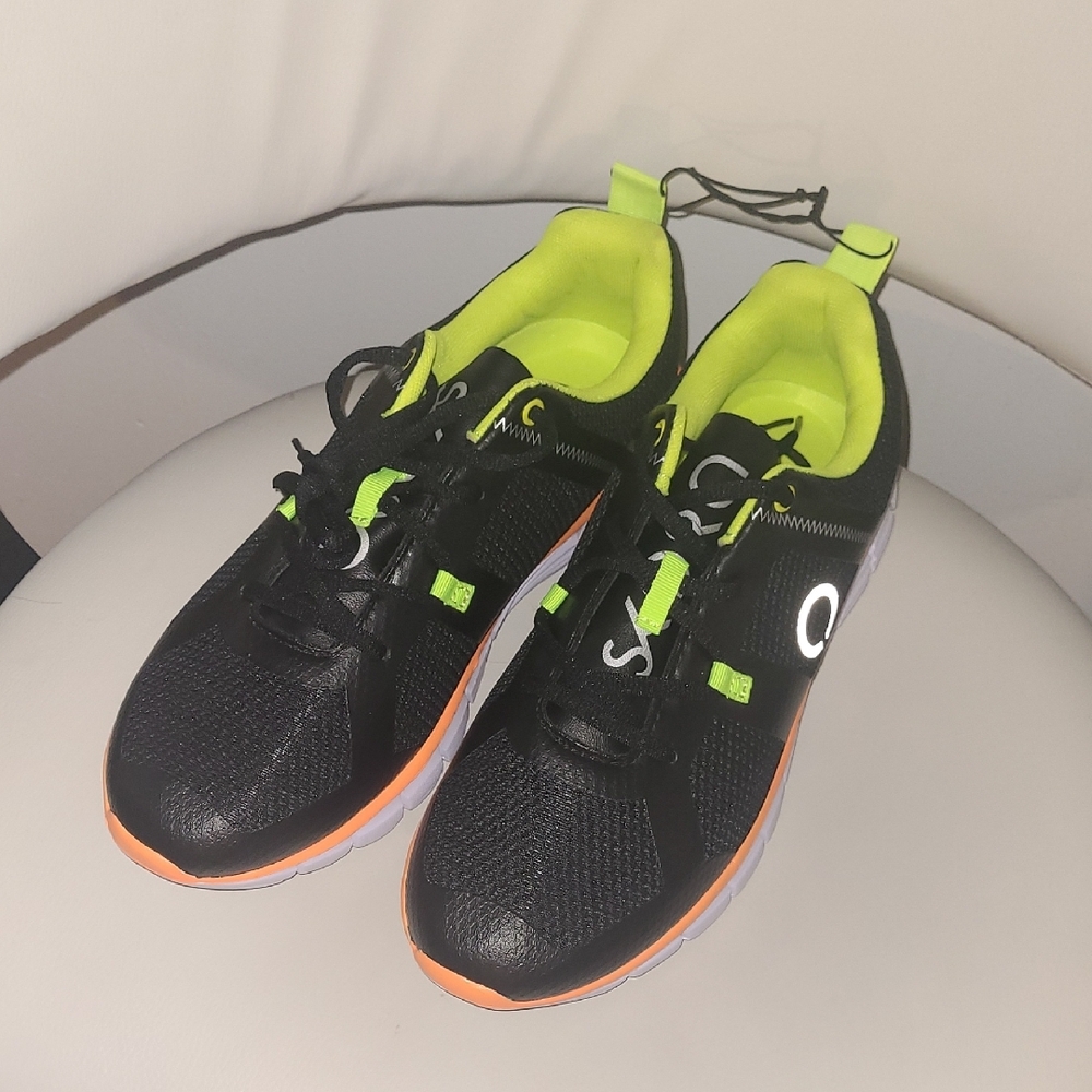 On Running Black and Neon Sneakers